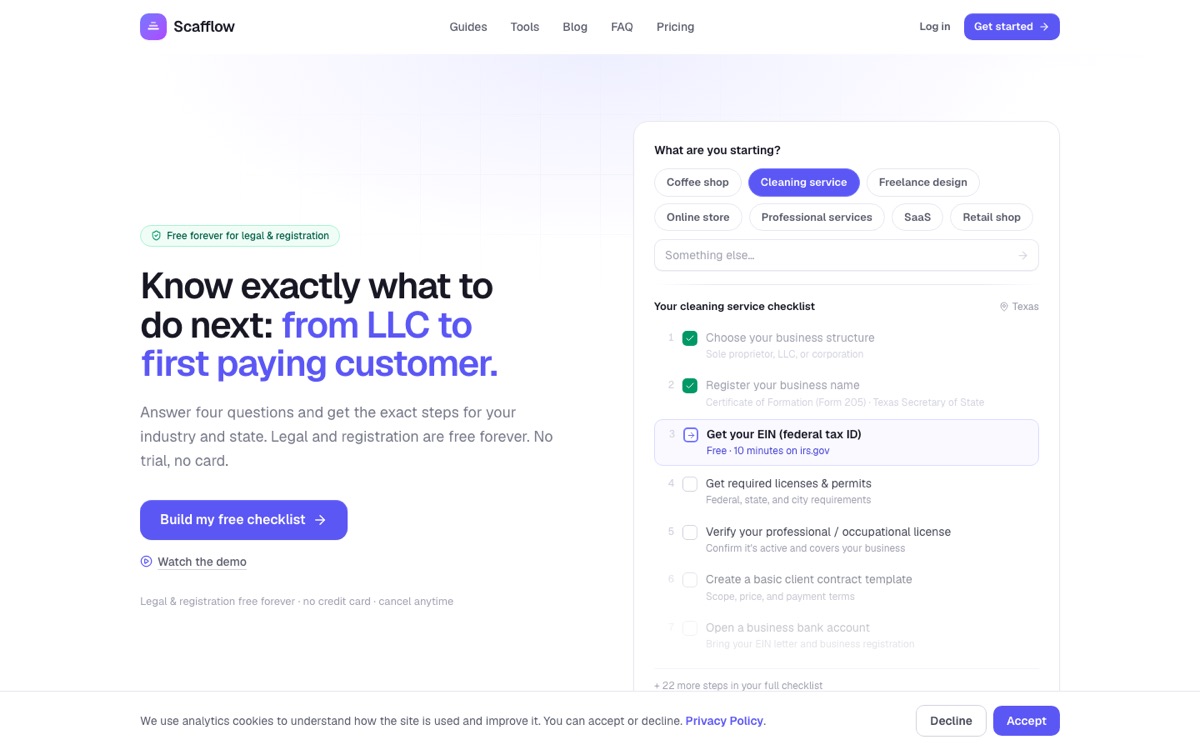 Scafflow homepage